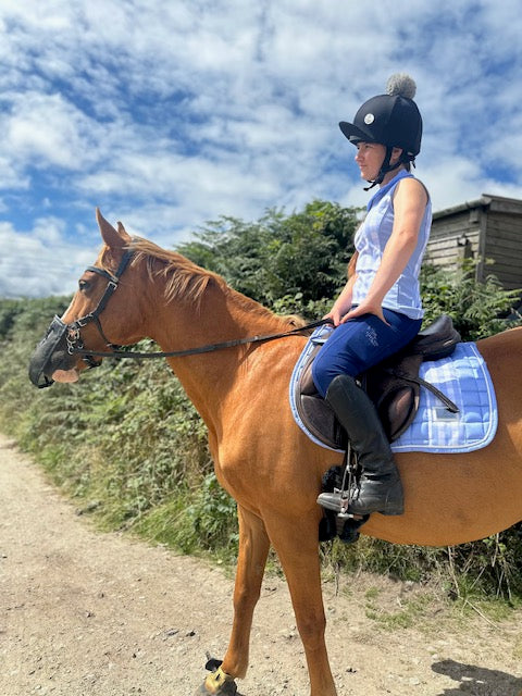 Gingham Bluebell technical base layer