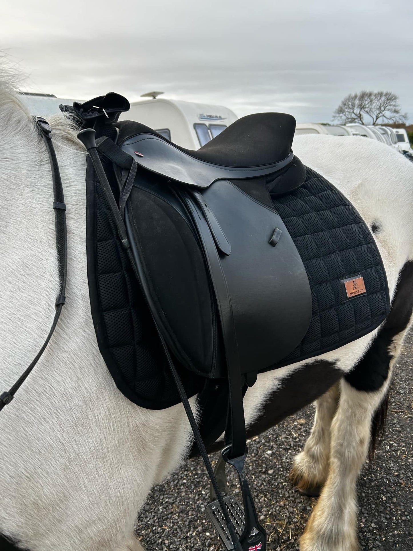 Black Mesh Saddle Pad Set image 1